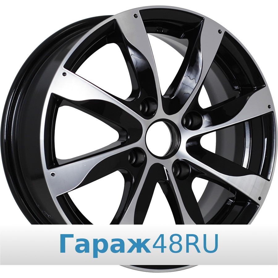 K&amp;K KC480 R15 / 6J PCD 4x100 ET 48 ЦО 54.1 Литые Черный глянцевый с полированной лицевой поверхностью