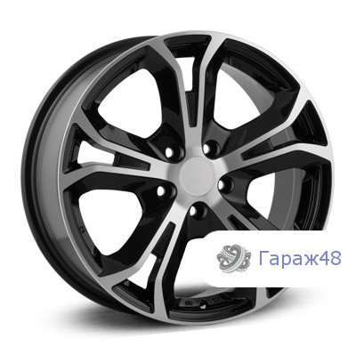 Replica FO66 R17 / 7.5J PCD 5x108 ET 52.5 ЦО 63.3 Литые Черный с полированной лицевой поверхностью